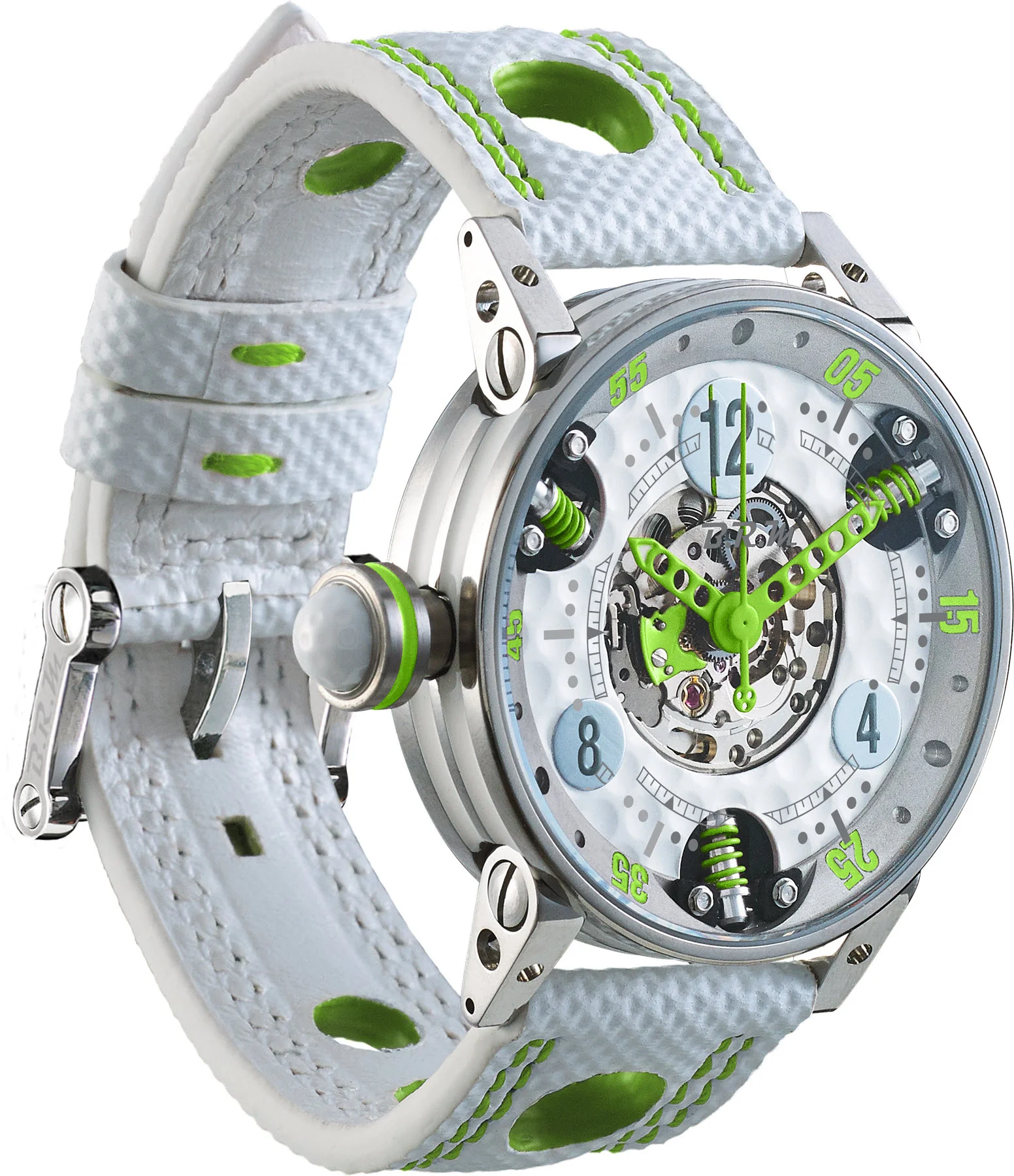 B.R.M. Watches Golf Master GF7-38-SA-SQ-AVP Ladies Lime Green Hands Watch