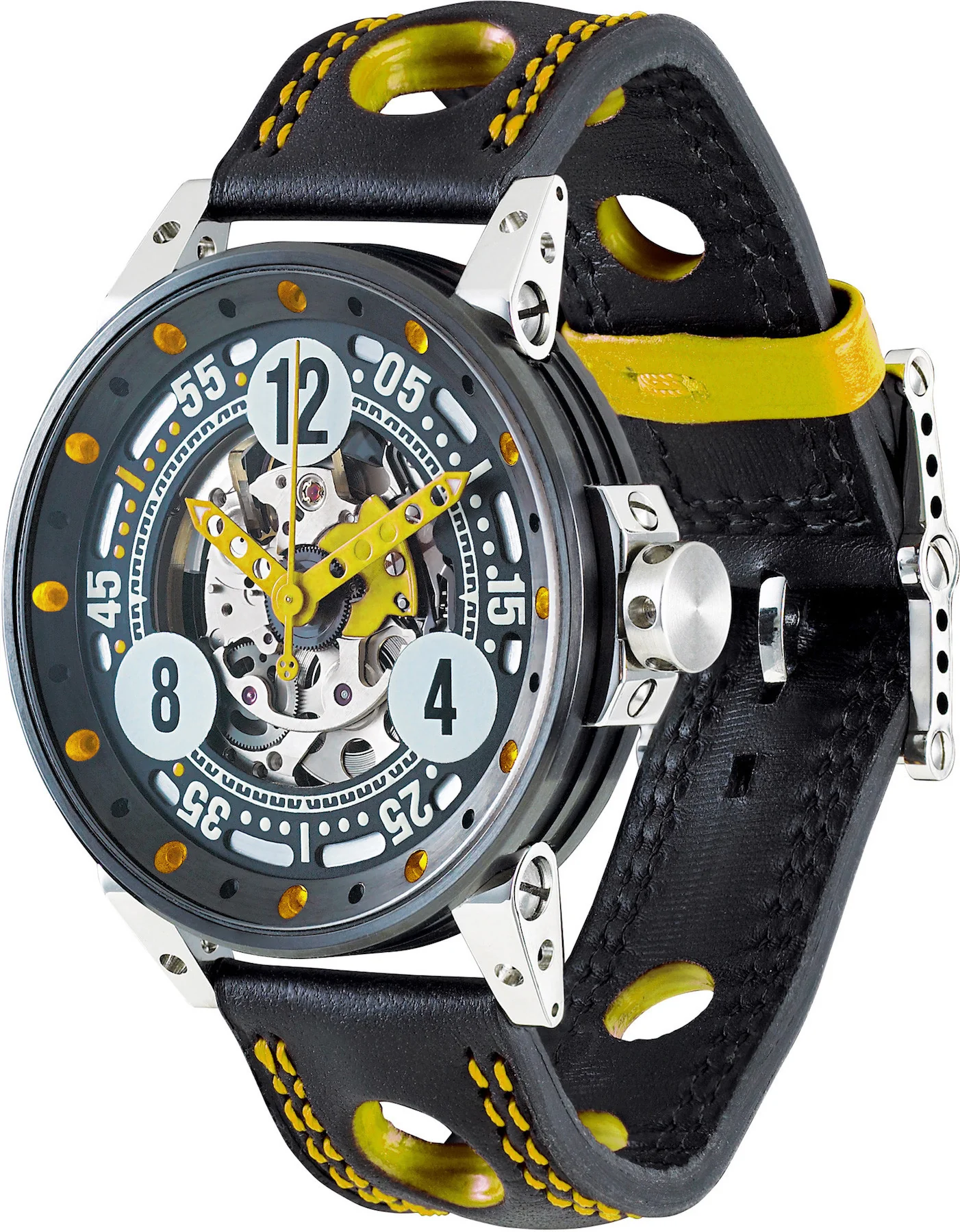 B.R.M. Watches V6-44 Sport Yellow Hands Watch
