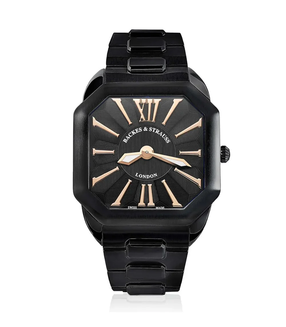 Backes & Strauss Watch W1 PM Black Leather