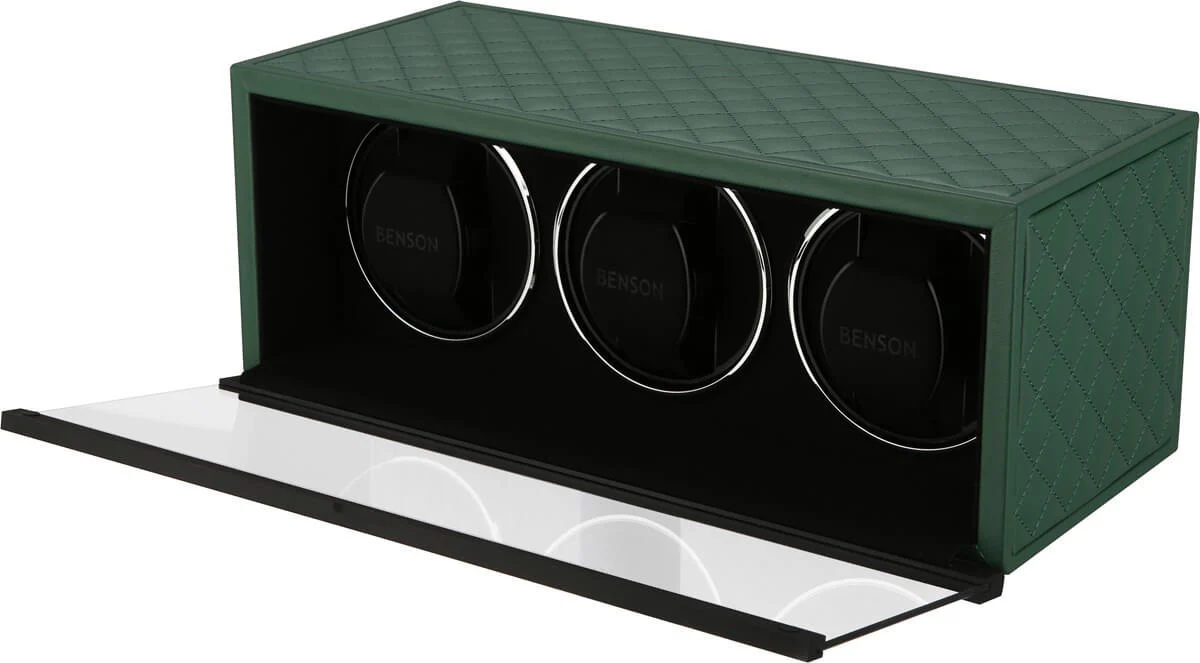 Benson Watch Winder Triple Swiss Series 3.20 Green Leather Limited Edition