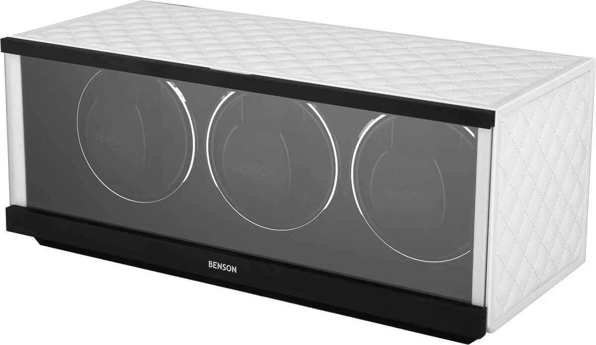 Benson Watch Winder Triple Swiss Series 3.20 White Leather Limited Edition - Image 2