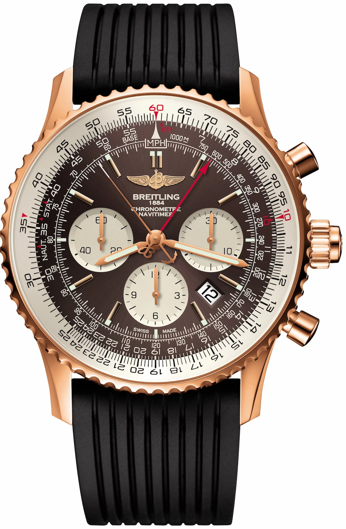 Breitling Watch Navitimer Rattrapante Limited Edition Red Gold