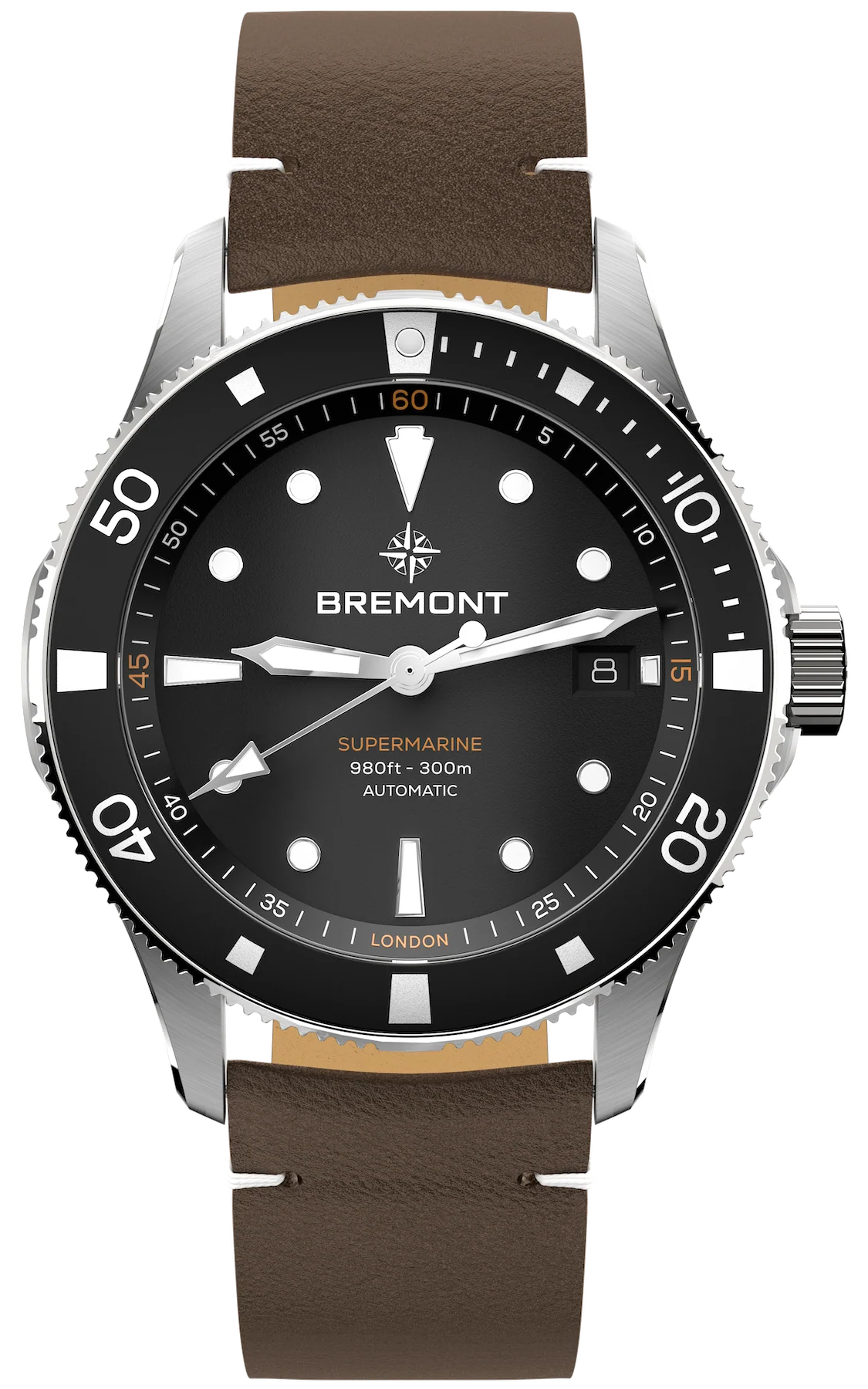 Bremont Supermarine 300M Date Black Leather Watch