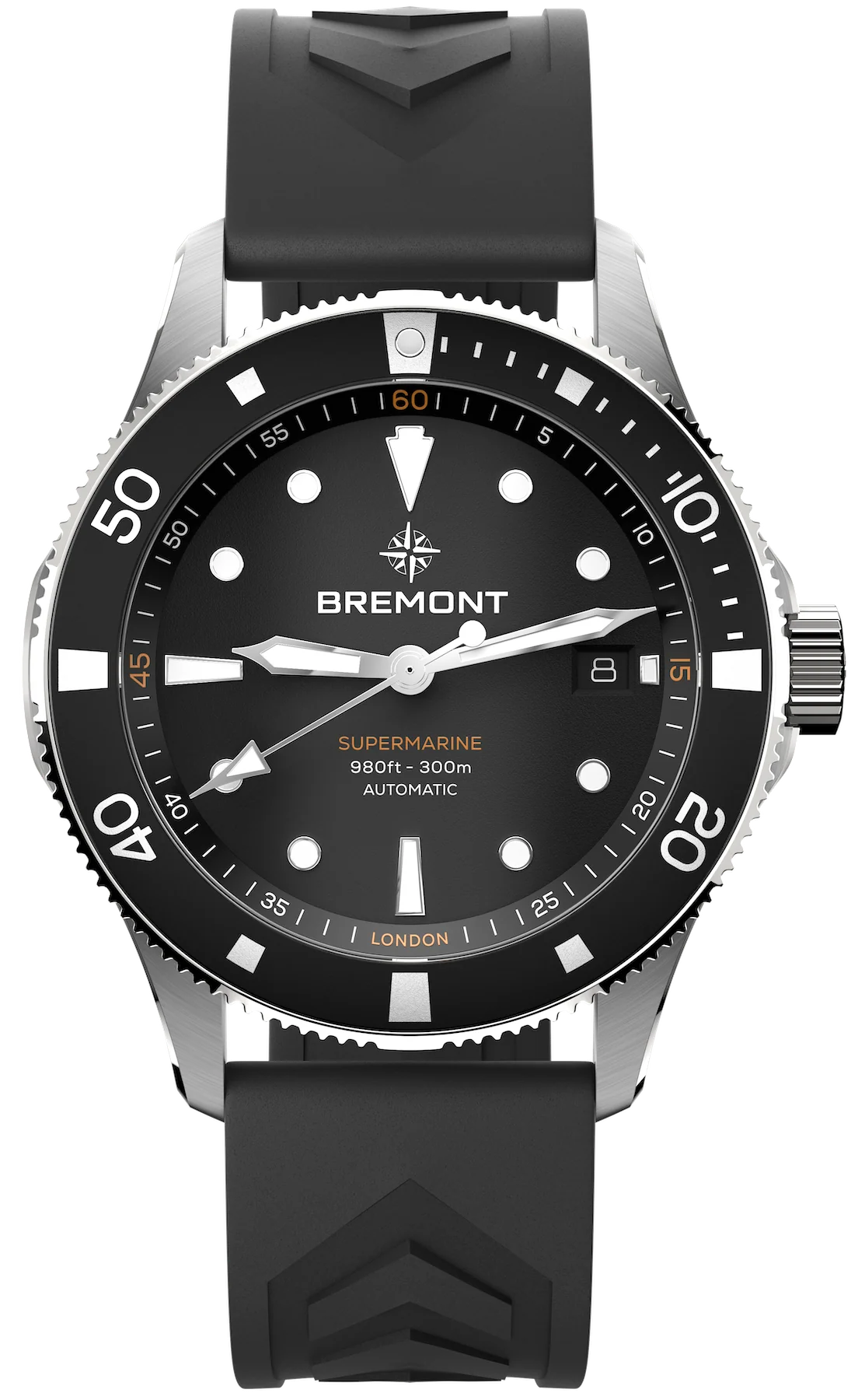 Bremont Supermarine 300M Date Black Rubber Watch