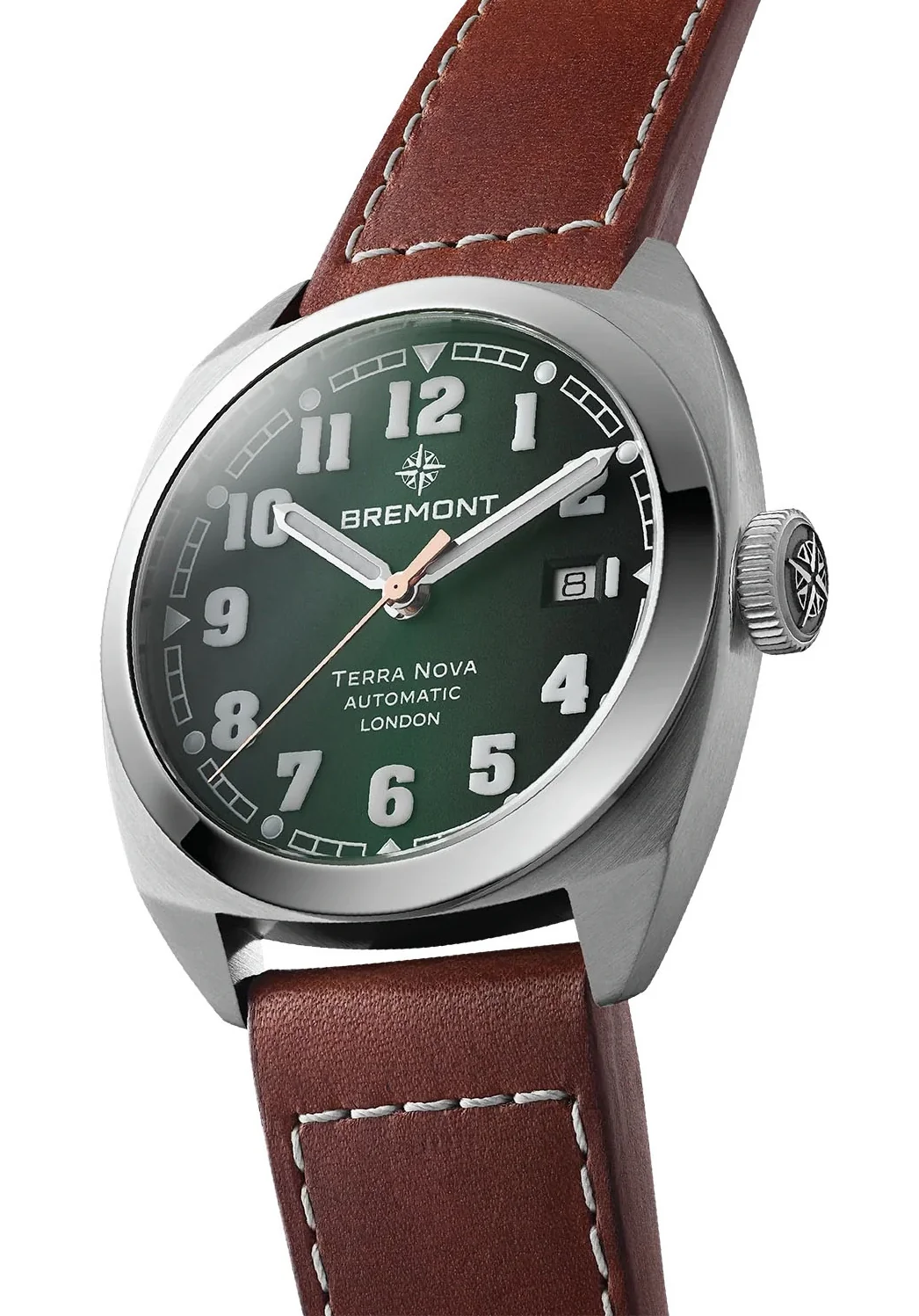 Bremont Terra Nova 40.5 Date Green Leather Watch - Image 3