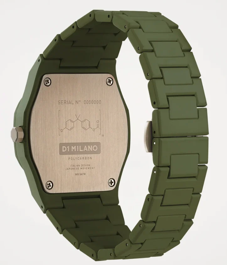 D1 Milano Polycarbon Military Green Watch - Image 4