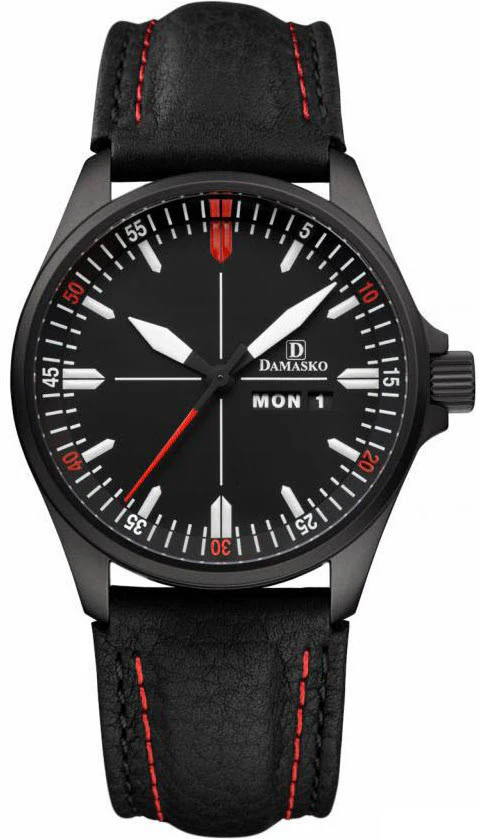 Damasko Watch DA 343 Black PVD Leather Pin