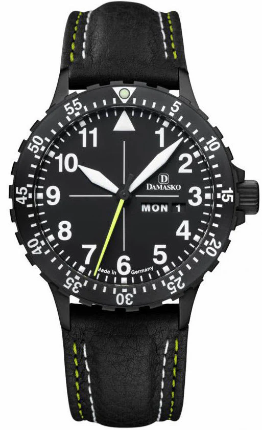 Damasko Watch DA 46 Black PVD Leather Pin