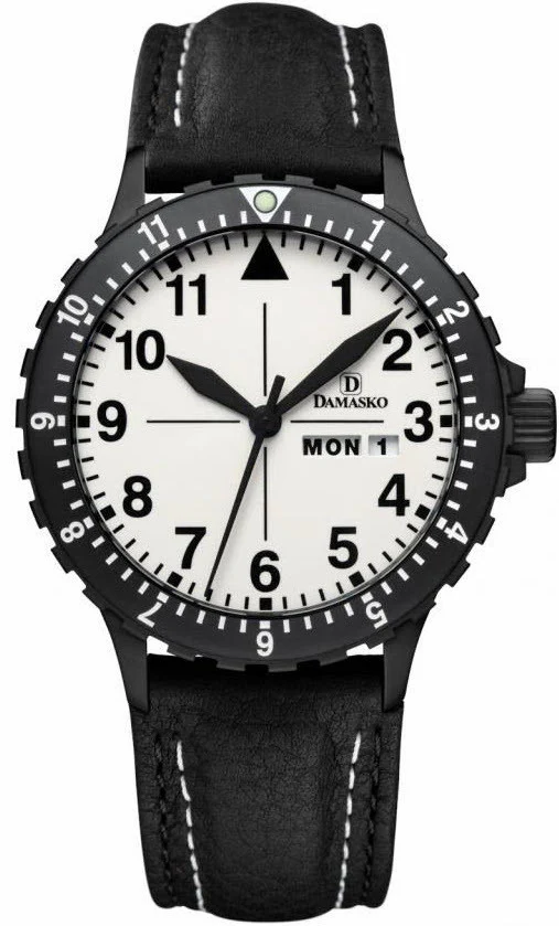 Damasko Watch DA 47 Black PVD Leather Pin