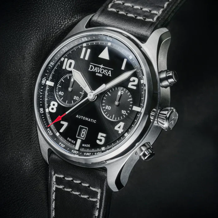 Davosa Watch Newton Chronograph with Leather Strap - Image 2