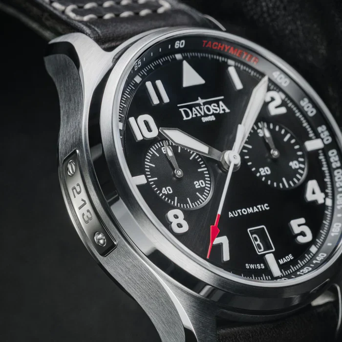 Davosa Watch Newton Chronograph with Leather Strap - Image 3