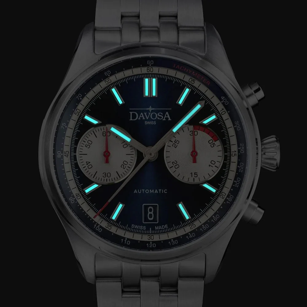 Davosa Newton Pilot Rally Blue Bracelet Limited Edition Watch - Image 4