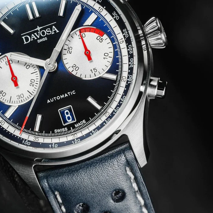 Davosa Newton Pilot Rally Chronograph Blue Limited Edition Watch - Image 3