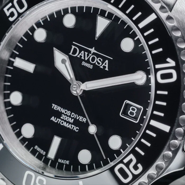 Davosa Watch  Ternos Diver Black Dial Tri Link - Image 3