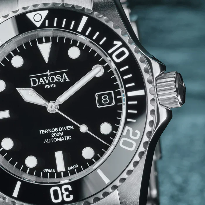 Davosa Watch  Ternos Diver Black Dial Tri Link - Image 5