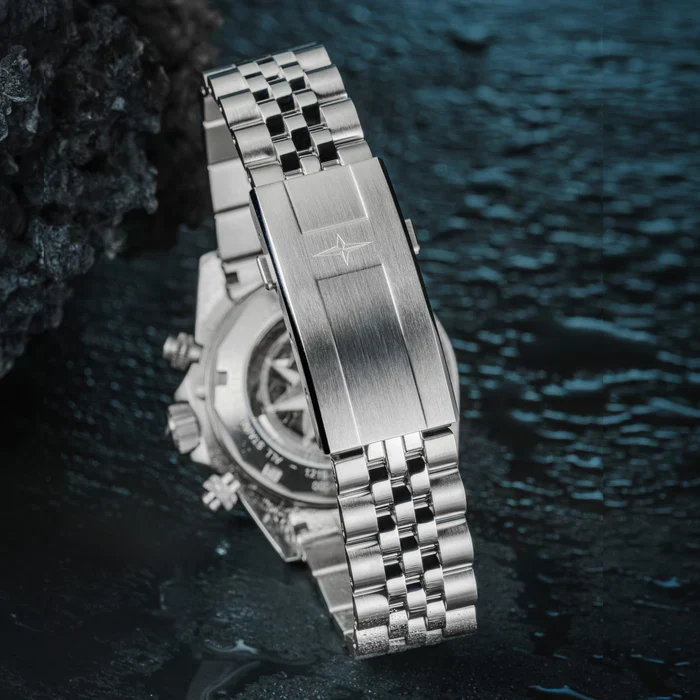 Davosa Watch  Ternos Professional Chronograph White Dial Penta Link Bracelet Watch - Image 6
