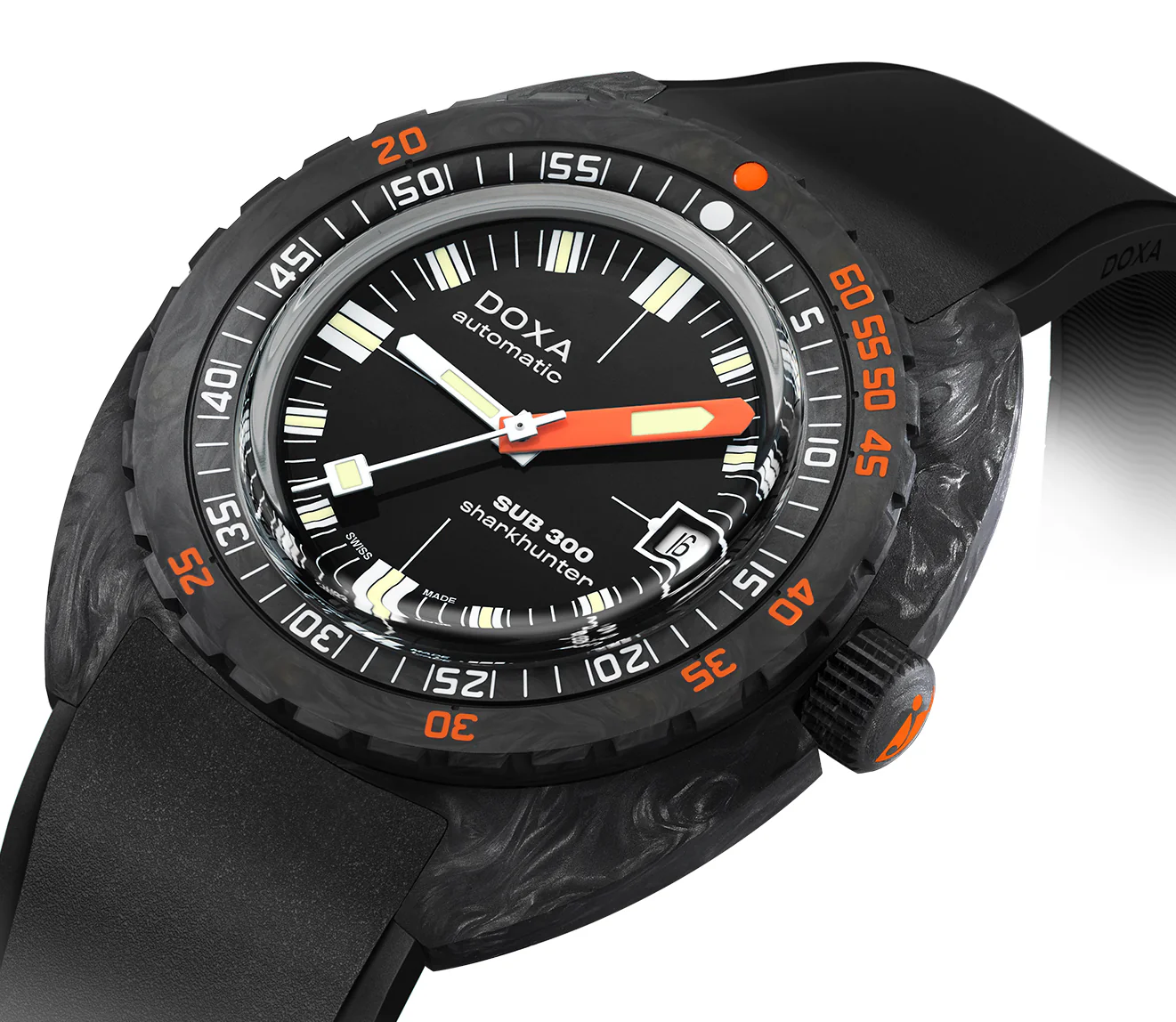Doxa SUB 300 Carbon COSC Sharkhunter Rubber Watch - Image 2