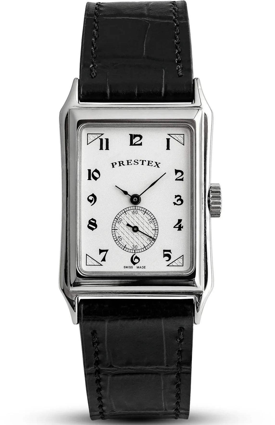 Duckworth Prestex Parker White Black Leather Watch