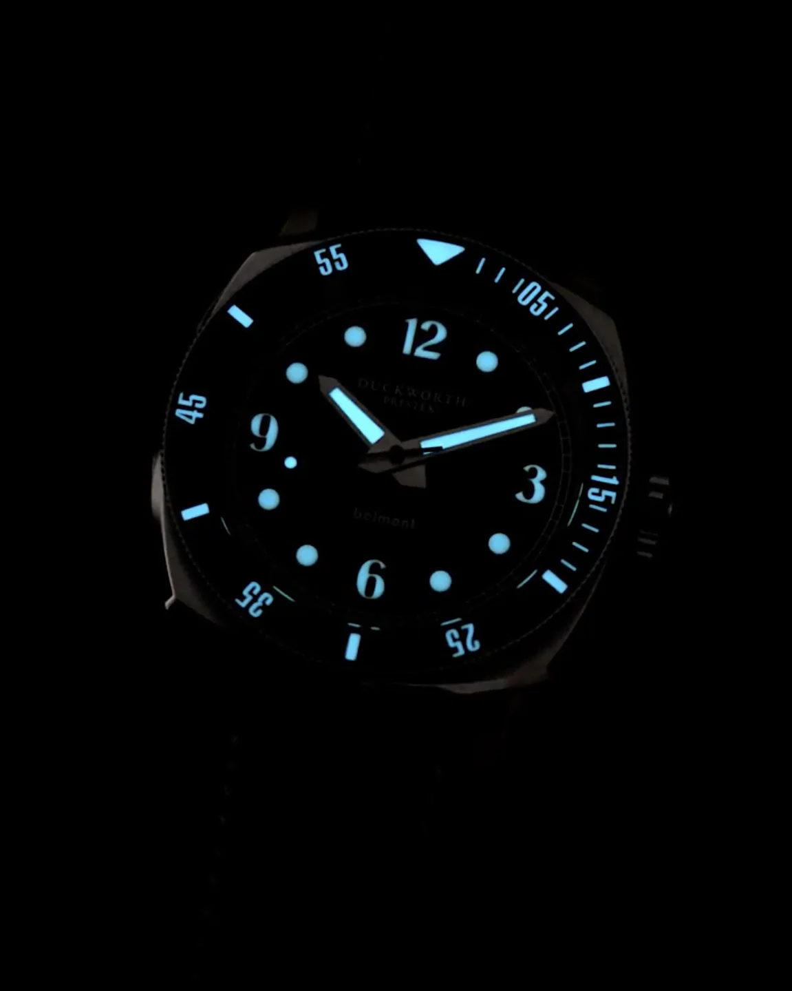 Duckworth Prestex Belmont Dive Green Black Rubber Watch - Image 2