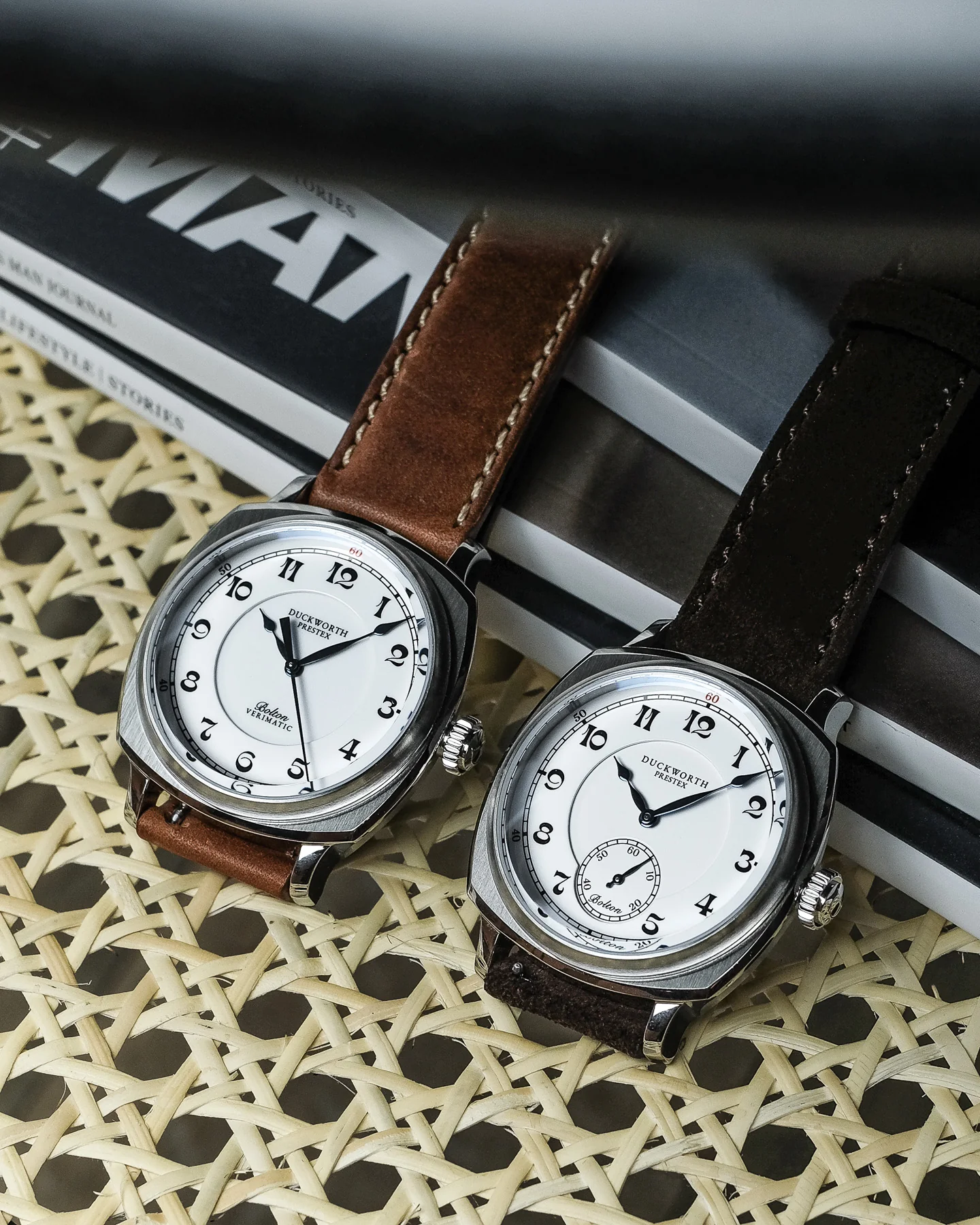Duckworth Prestex Bolton Small Seconds White Brown Leather Watch - Image 3