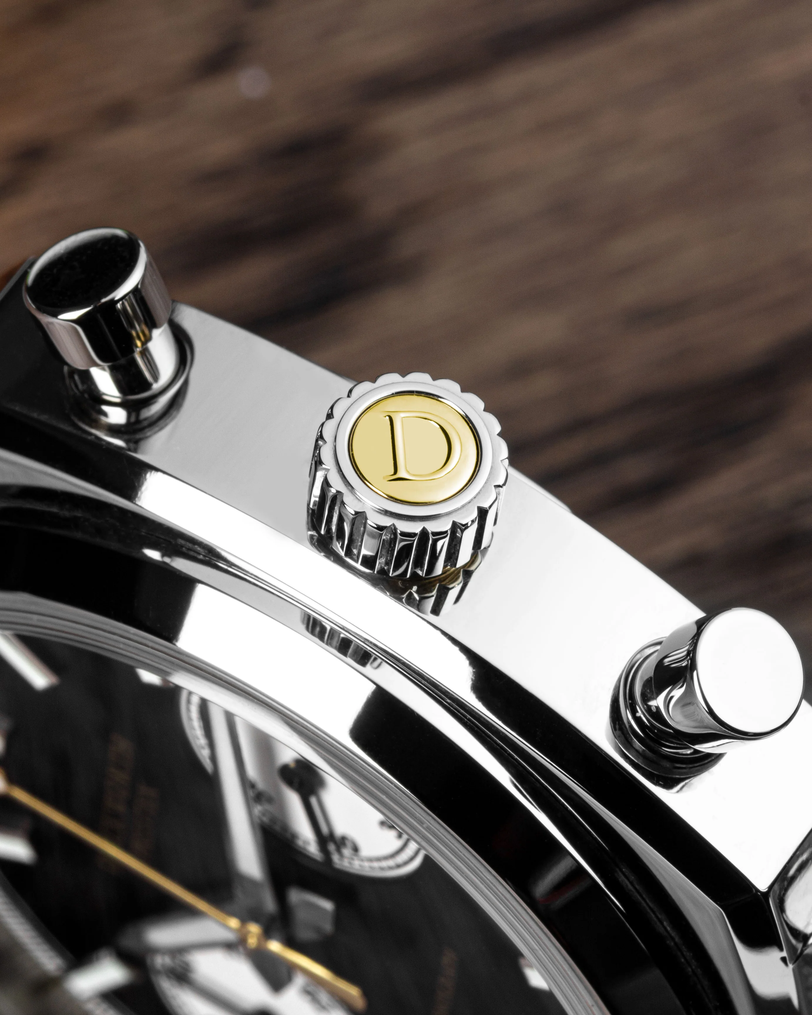 Duckworth Prestex Chronograph 42 Black Sunburst Tan Leather Watch - Image 7