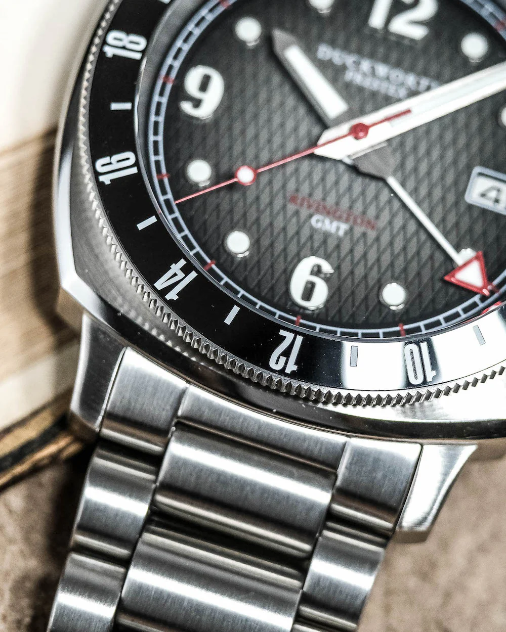 Duckworth Prestex Rivington GMT Black Grey Fume Steel Bracelet Watch - Image 5