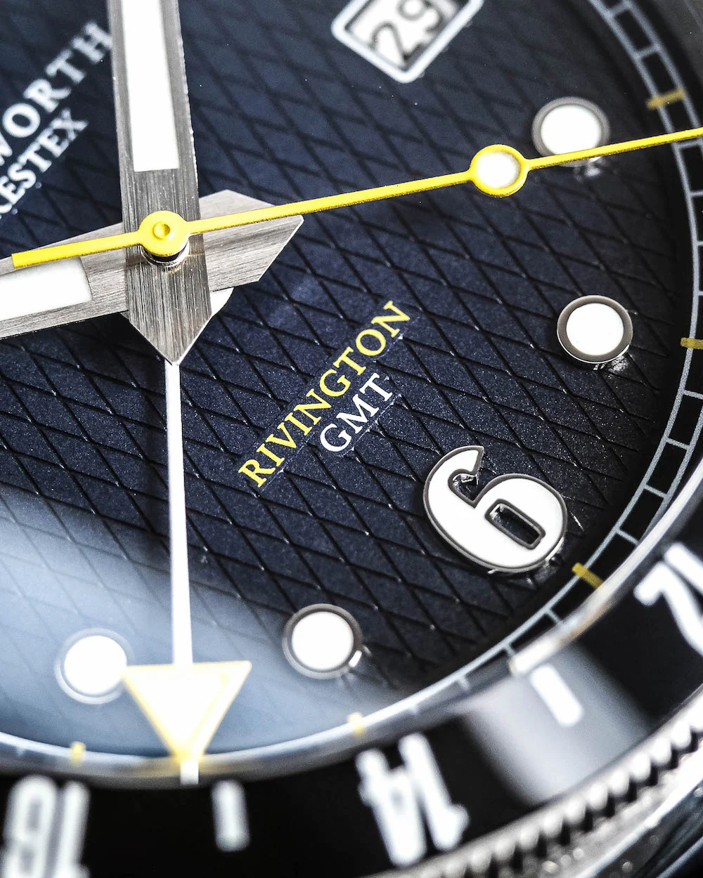 Duckworth Prestex Rivington GMT Blue Fume Black Leather Watch - Image 4