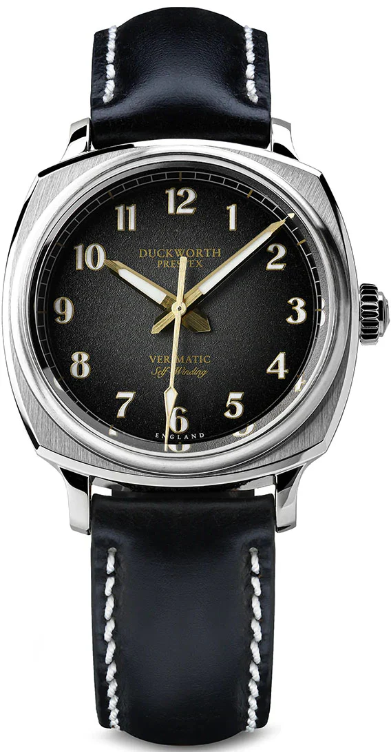 Duckworth Prestex Verimatic Black Fume Black Leather Watch