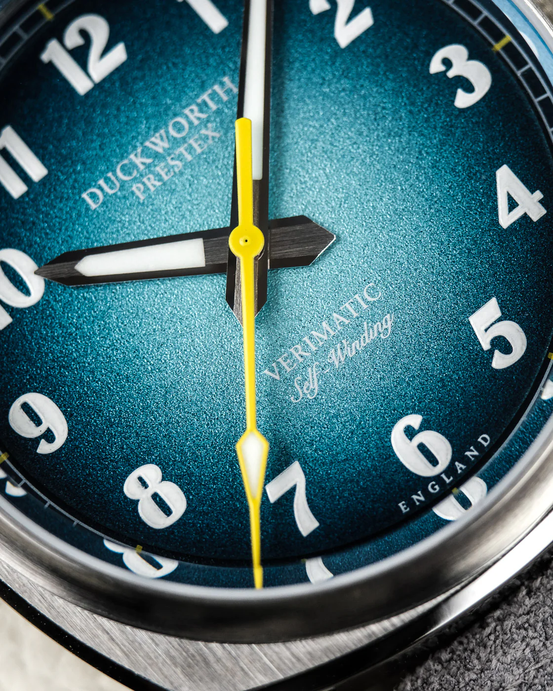 Duckworth Prestex Verimatic Blue Fume Grey Suede Watch - Image 2