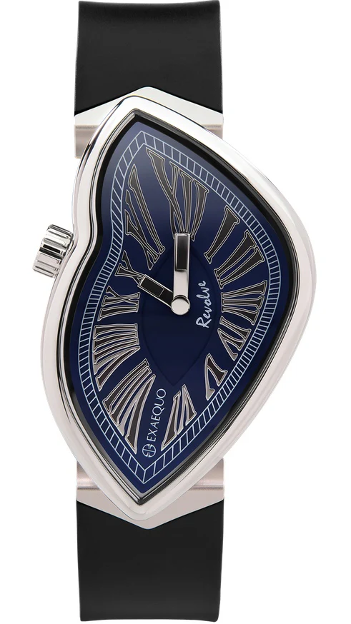 Exaequo Revolve Melting SS Blue Dial Watch