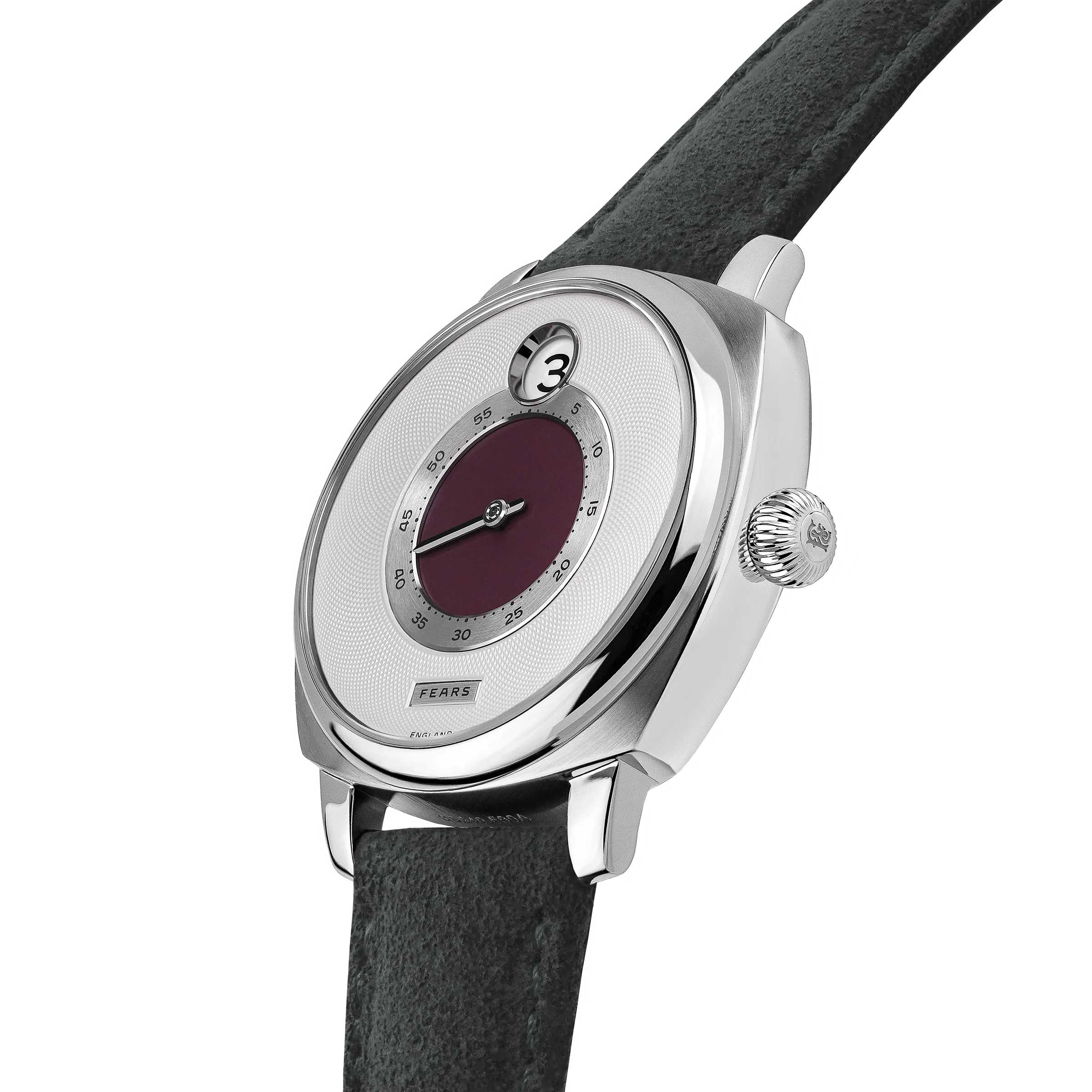 Fears Brunswick 40.5 Jump Hour Barleycorn Alcantara Watch - Image 2