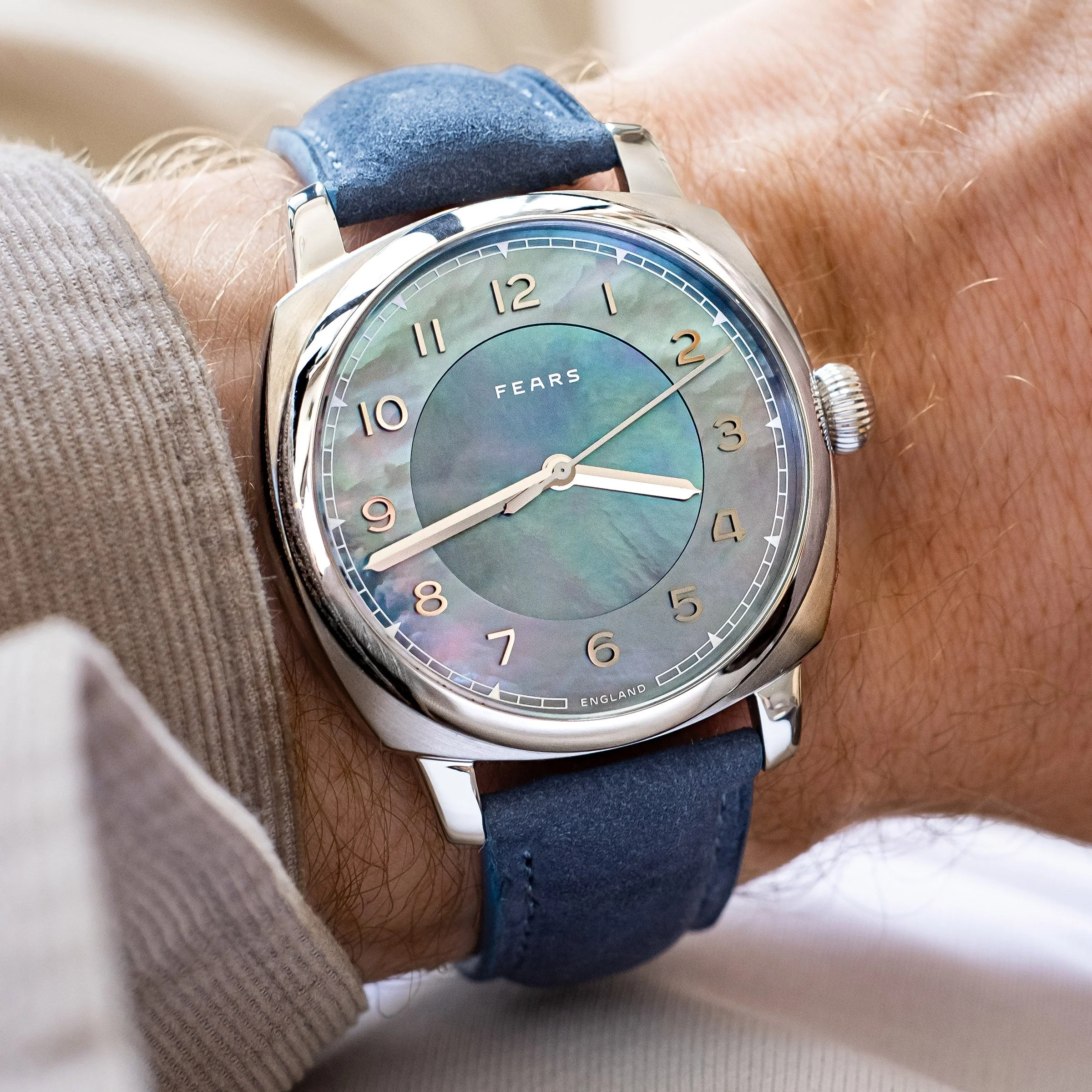 Fears Brunswick 40 Aurora Mother of Pearl Leather Strap Watch - Image 3