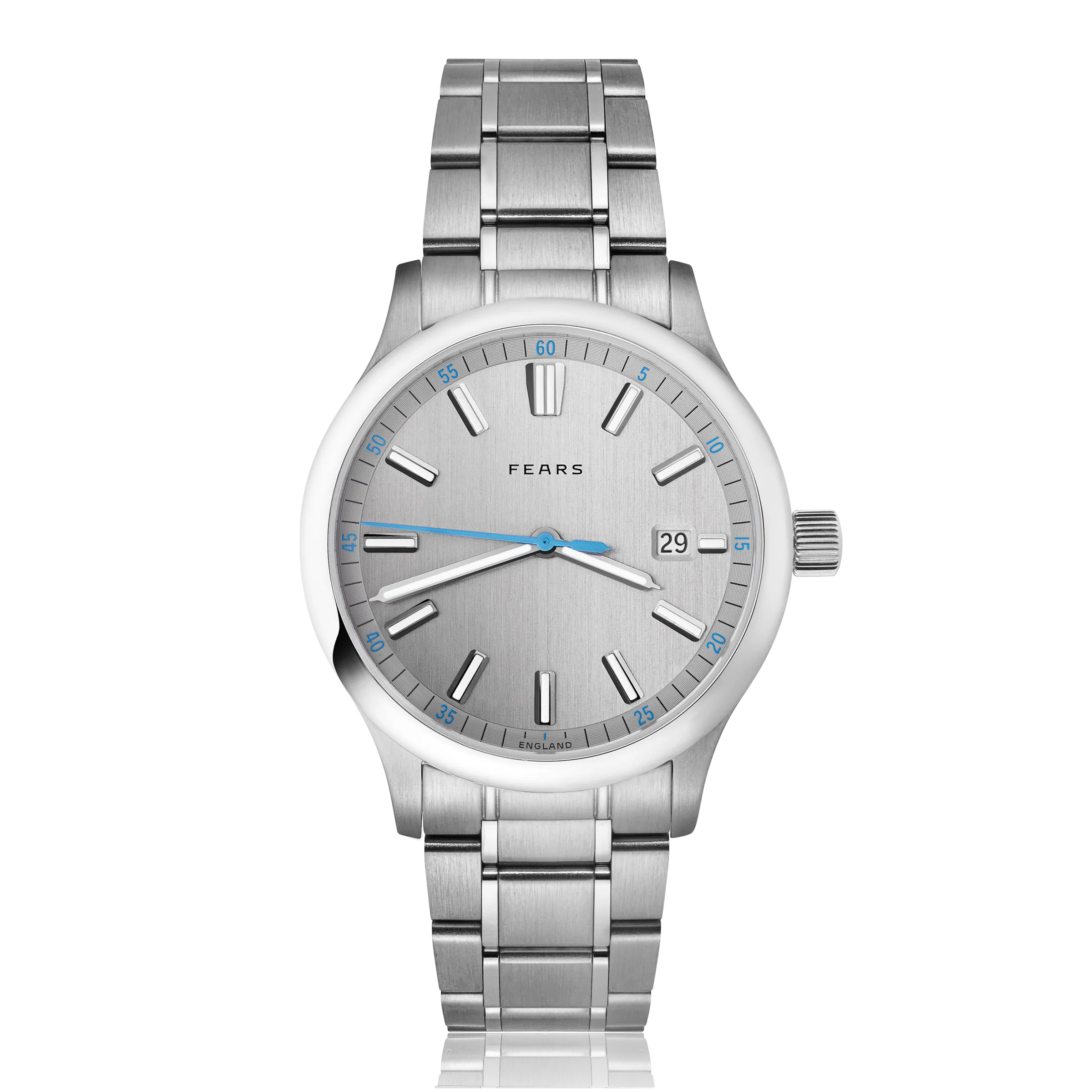 Fears Redcliff 39.5 Date Pewter Grey Bracelet Watch