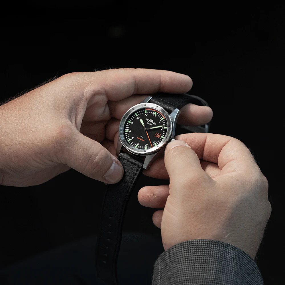 Fortis Flieger F-41 Automatic On Aviator Strap Watch - Image 7
