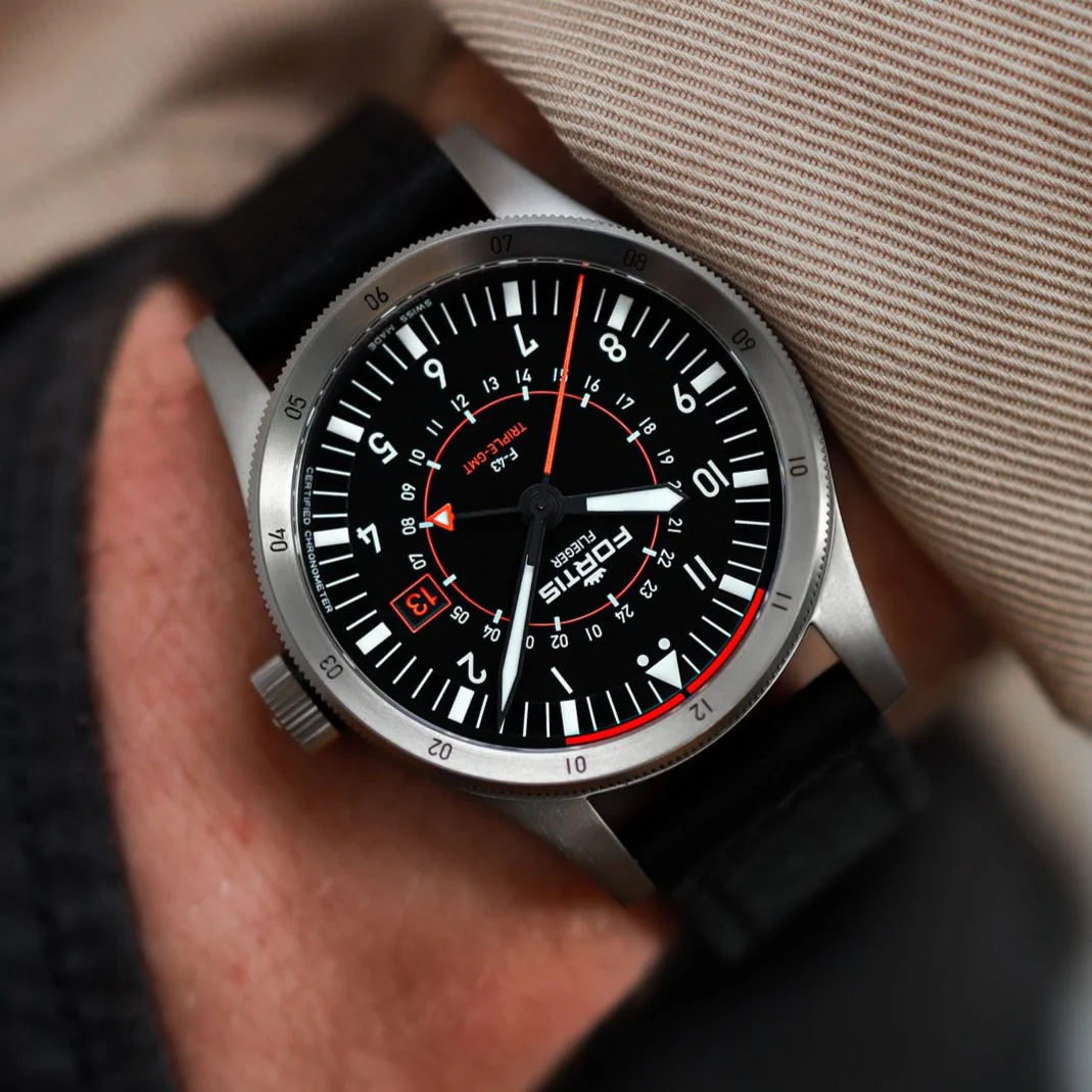 Fortis Flieger F-43 Triple-GMT Black Watch - Image 2