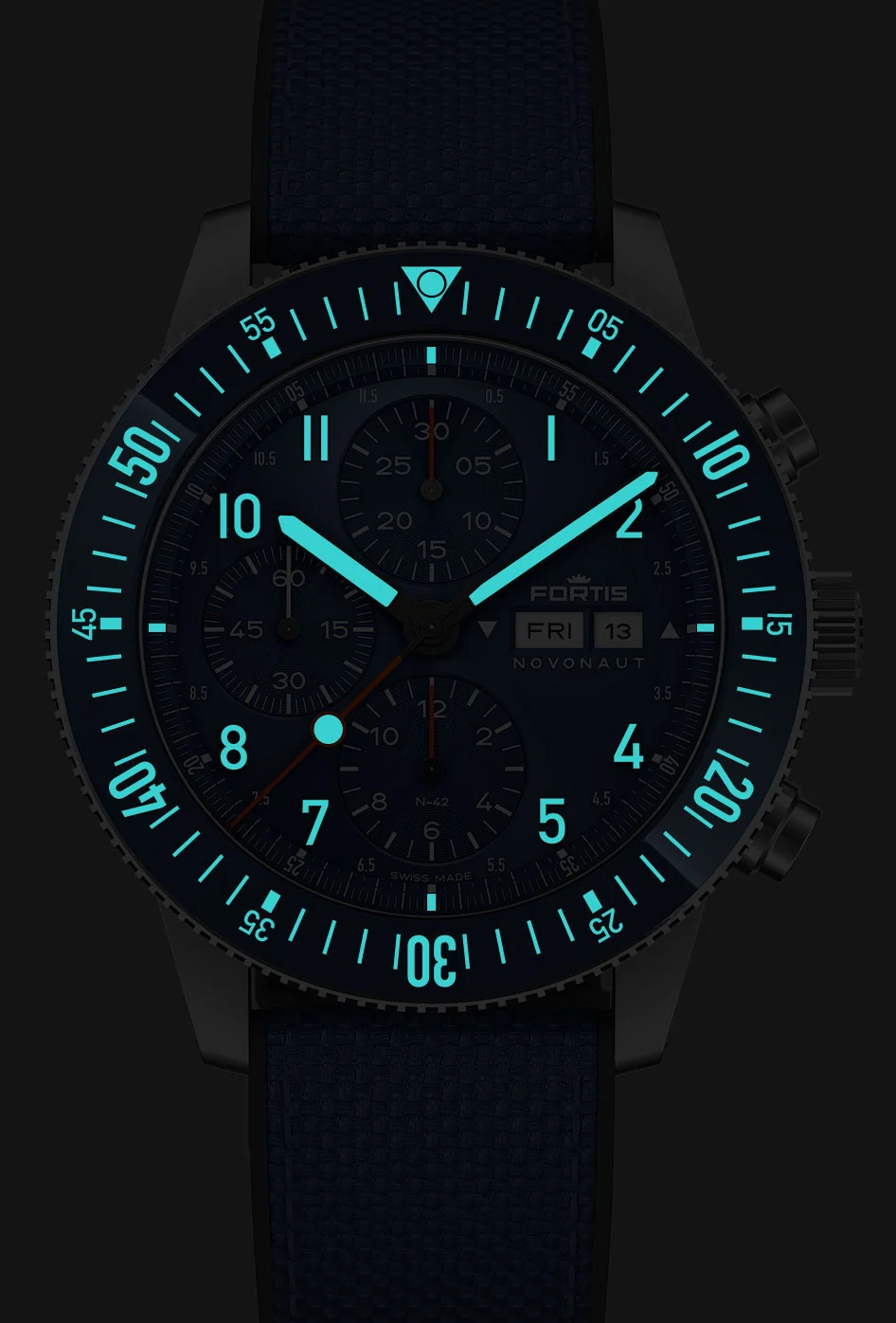 Fortis Novonaut N-42 Cobalt Blue Edition Watch - Image 2