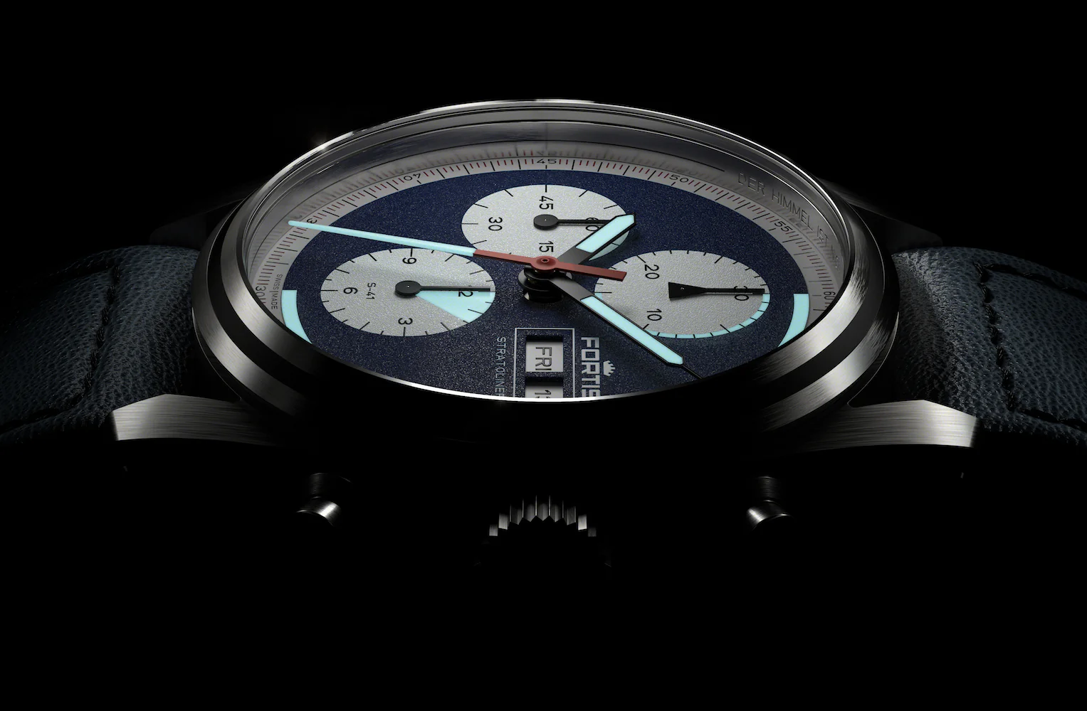 Fortis Stratoliner Blue Japan Aviator Strap Watch - Image 5