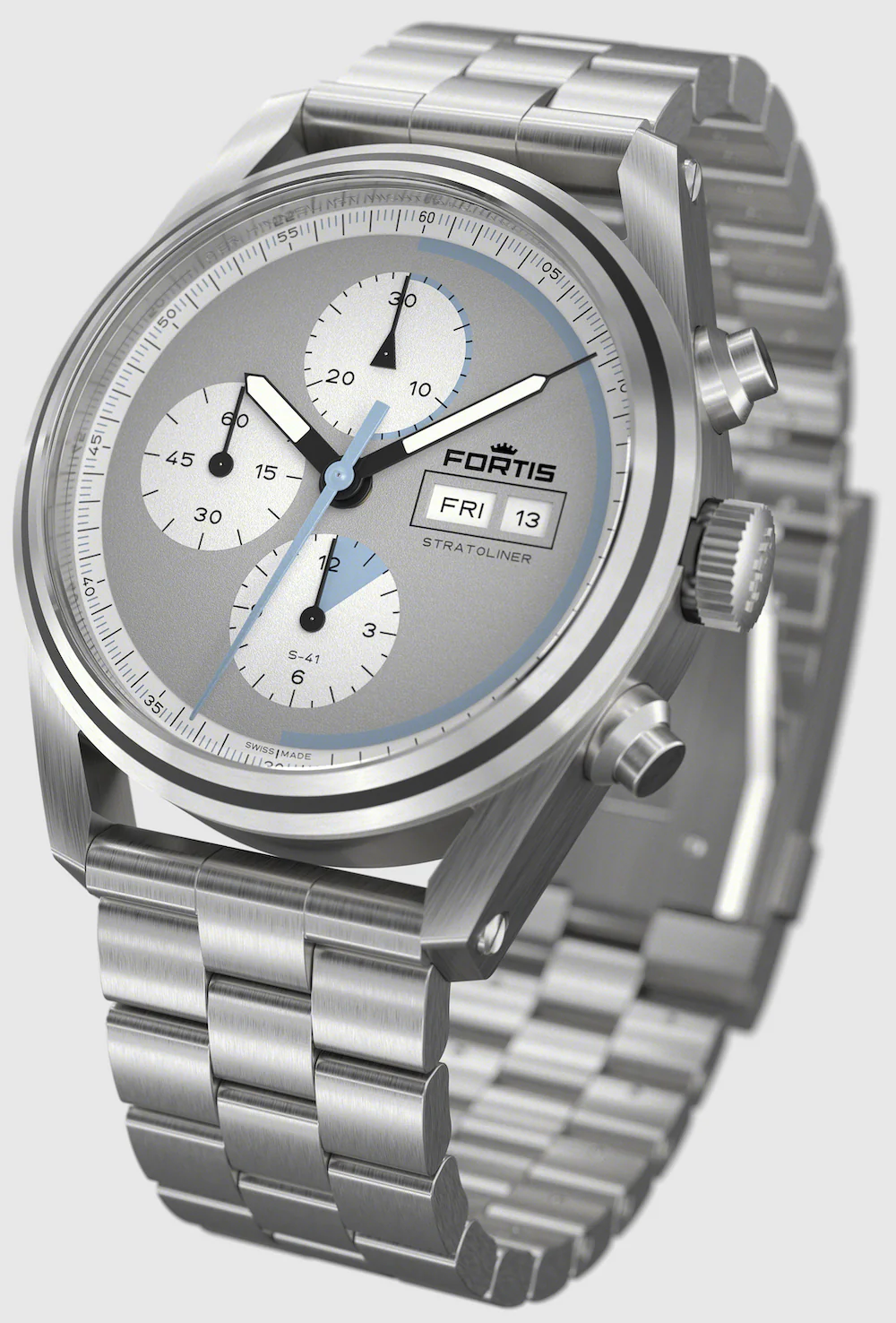 Fortis Stratoliner Cool Grey Bracelet Watch - Image 5