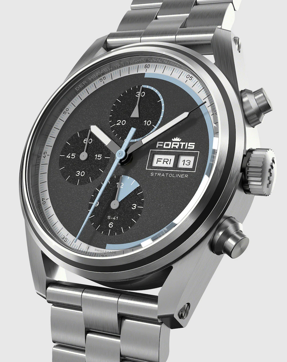 Fortis Stratoliner Cosmic Grey Bracelet Watch - Image 5