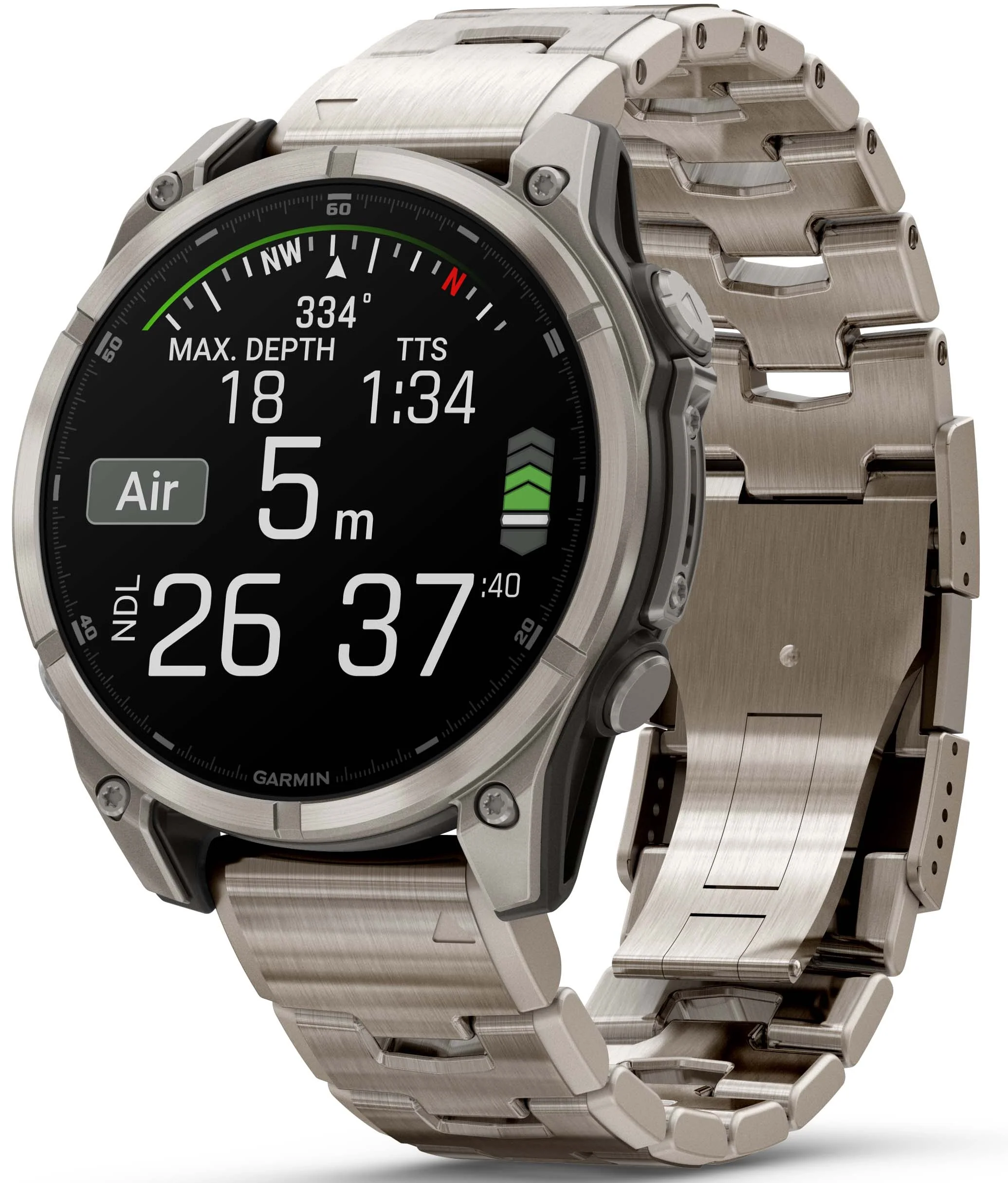 Garmin Fenix 8 47mm Sapphire AMOLED Titanium Bracelet Watch