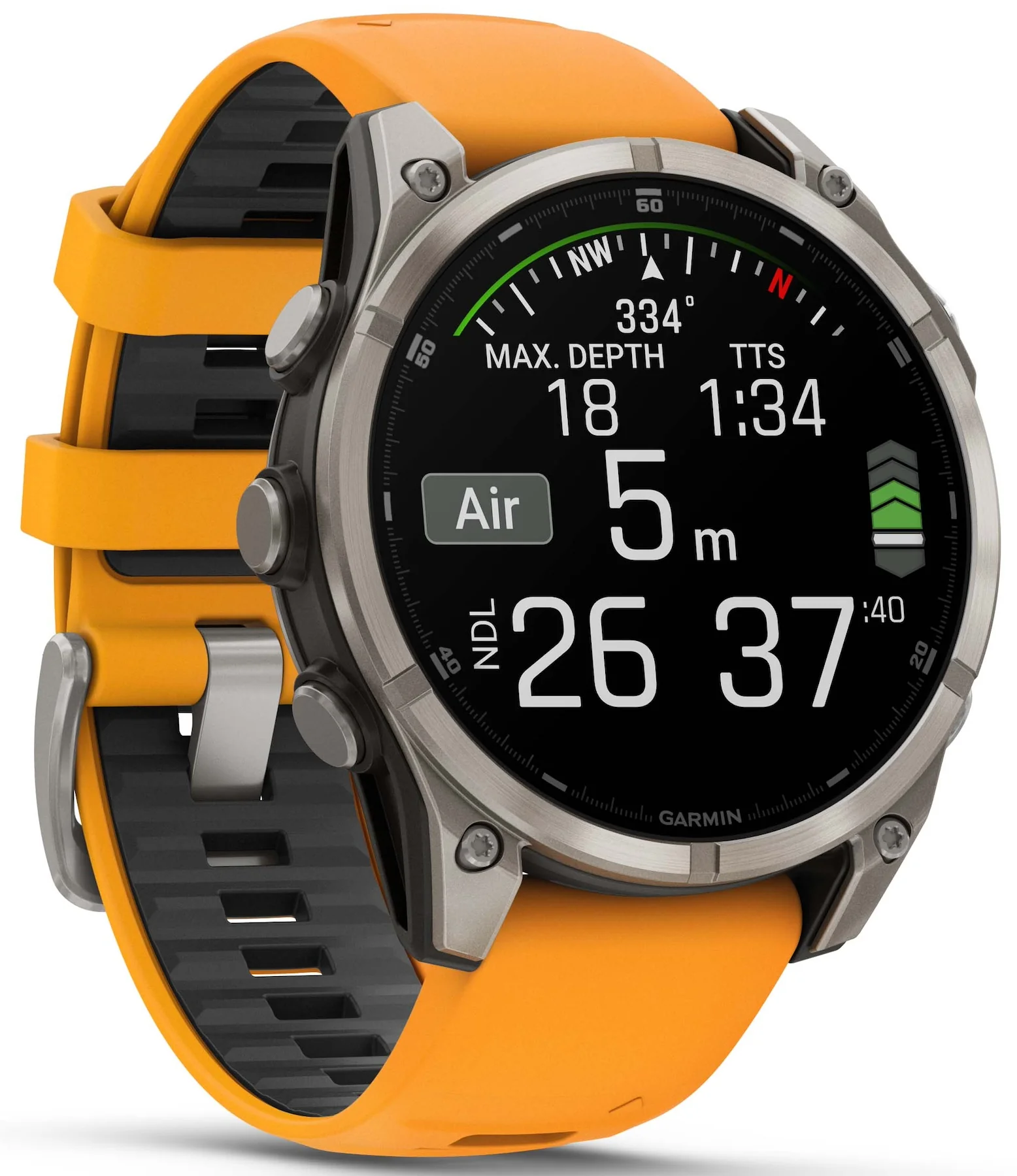 Garmin Fenix 8 47mm Sapphire AMOLED Titanium Spark Orange Graphite Silicone Watch - Image 8