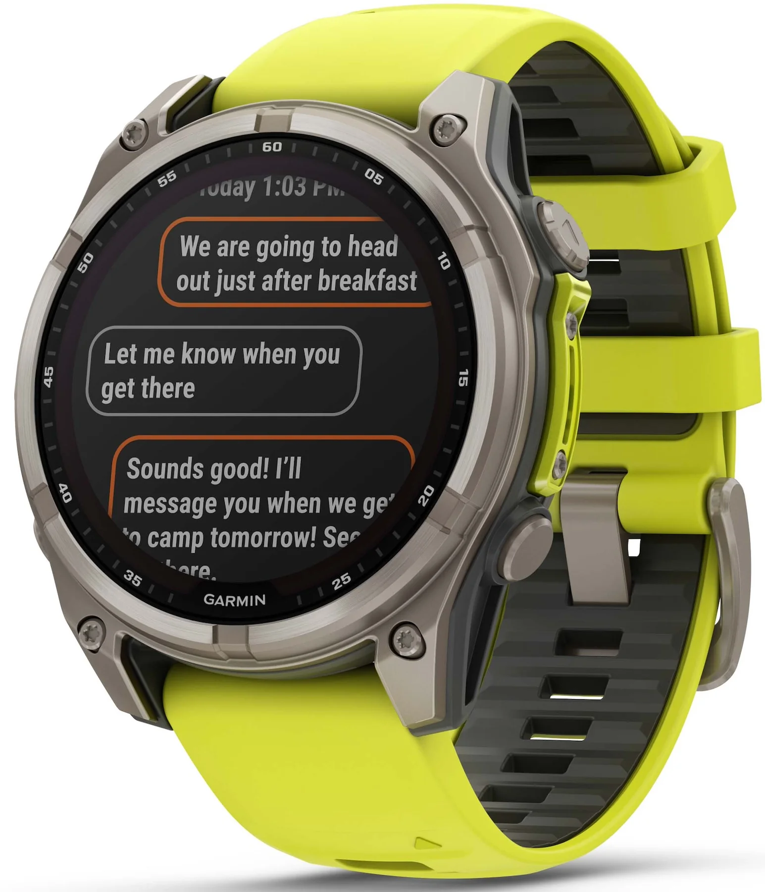 Garmin Fenix 8 47mm Sapphire Solar Titanium Amp Yellow Graphite Silicone Watch - Image 6