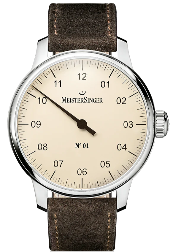 MeisterSinger N. 01 Mens Suede Dark Brown Watch