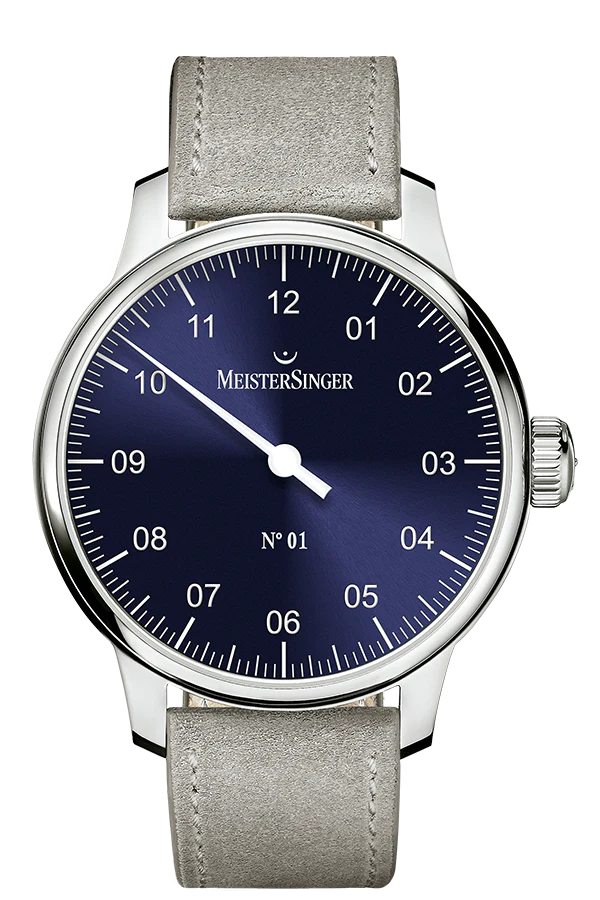 MeisterSinger N. 01 Mens Suede Grey Watch