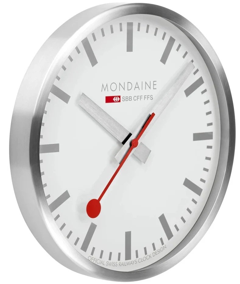 Mondaine Clock Wall Kitchen Silver Watch - Image 4
