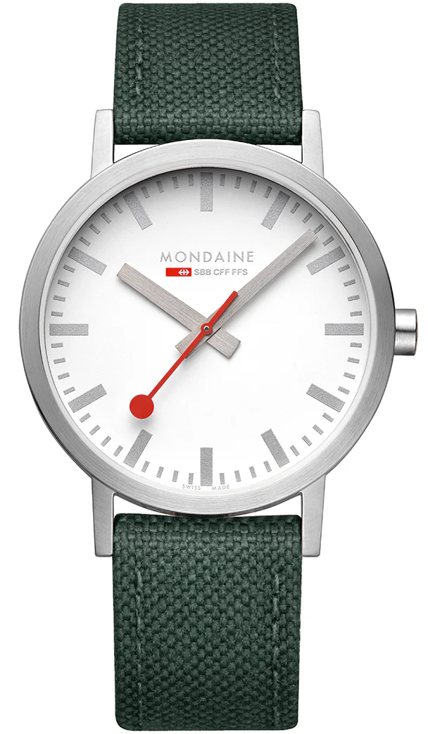 Mondaine Classic Park Green Textile Watch - Image 2