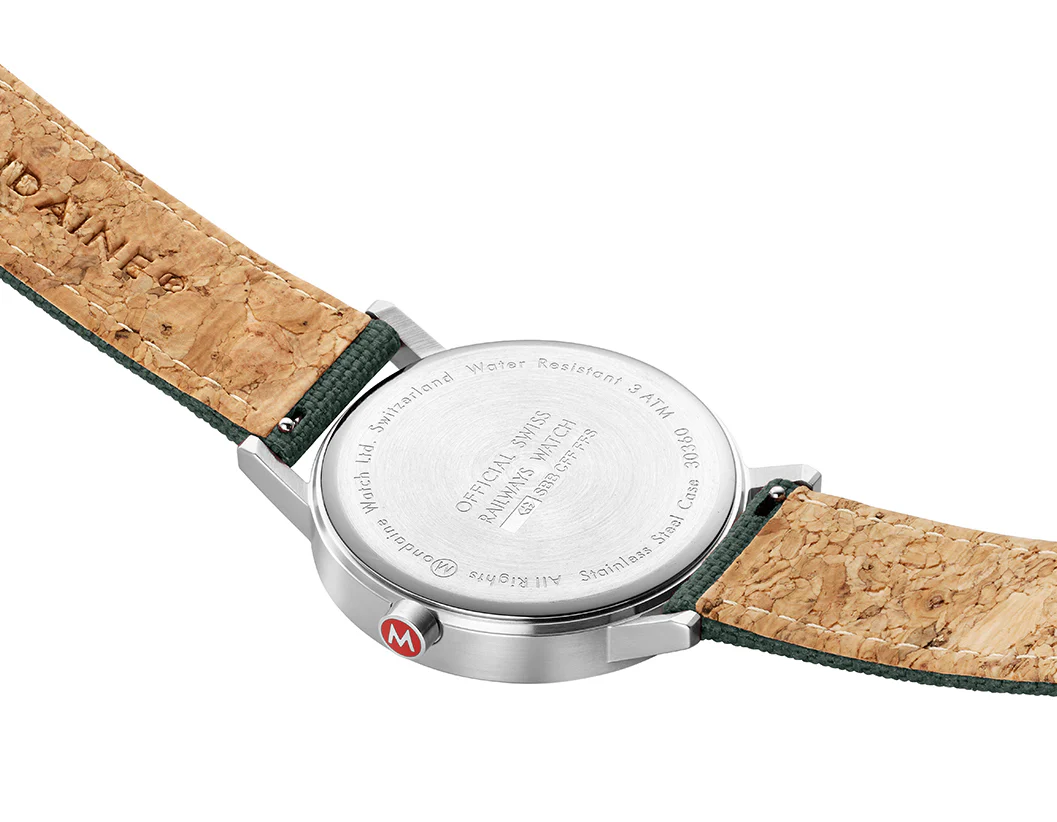 Mondaine Classic Park Green Textile Watch - Image 3