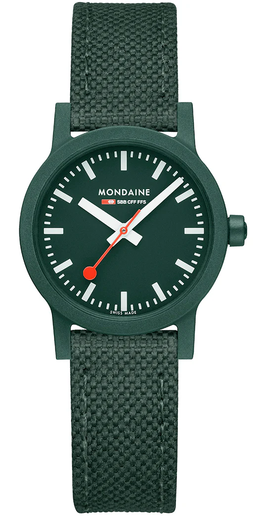 Mondaine Essence Park Green Textile Watch - Image 2