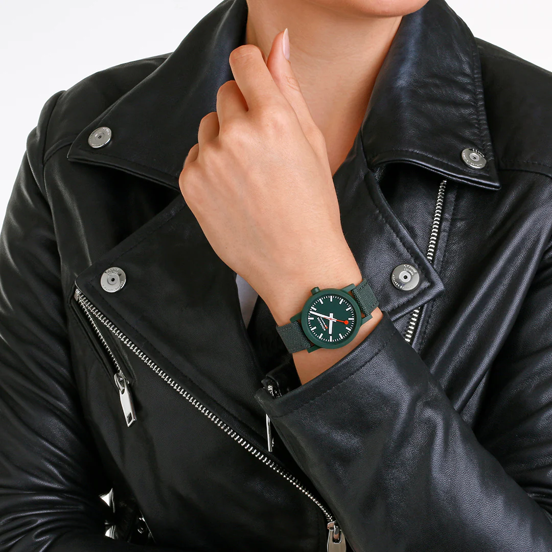 Mondaine Essence Park Green Textile Watch - Image 5