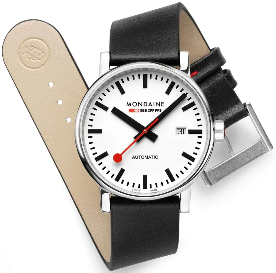 Mondaine Evo2 Big Auto 40mm Grape Leather Watch - Image 3